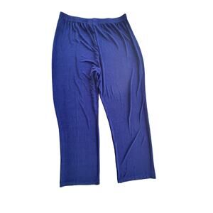 Chico's Travelers No Tummy Pants Pull-On Wrinkle Resistant Slinky Knit Blue 2/L‎